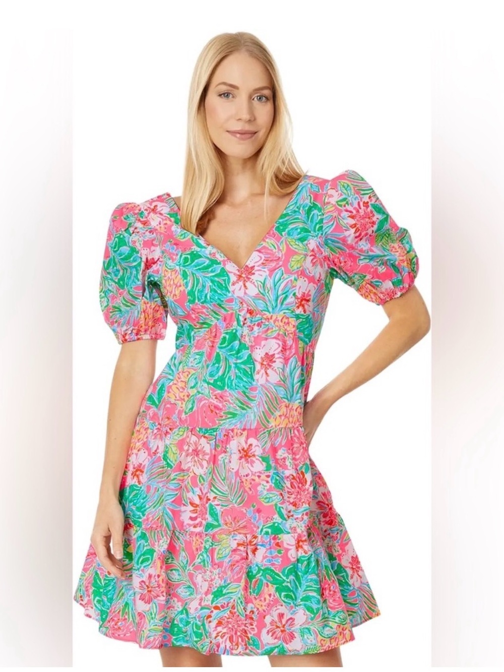 Lilly Pulitzer Nalani Lined Cotton Dress in Journey to the Jungle size 14 chic